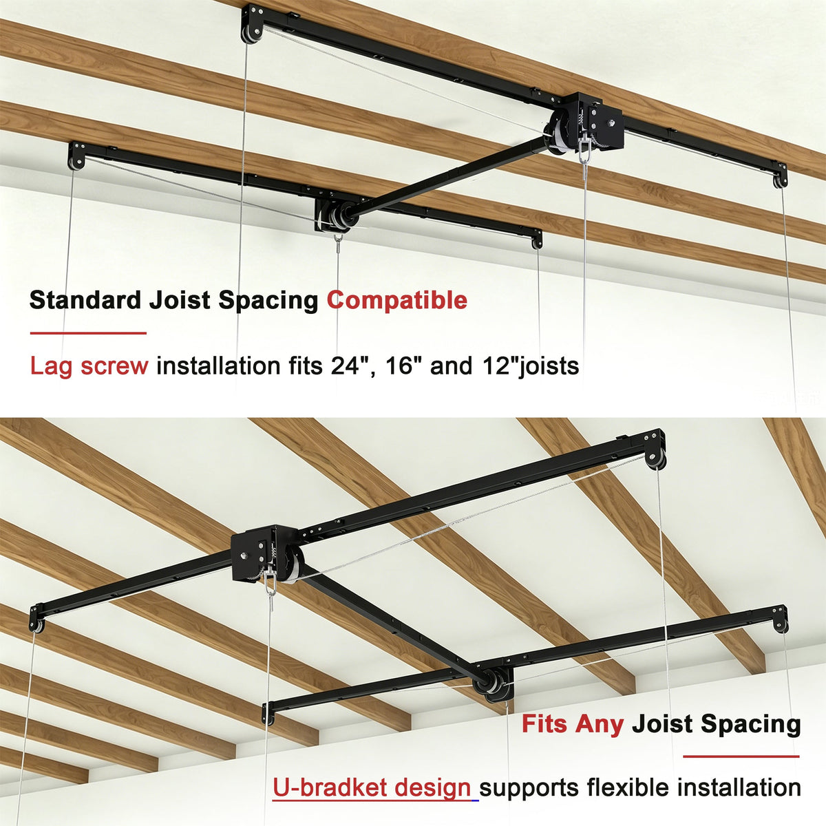 Overhead Garage Storage Rack 4x8 FT for High Ceilings