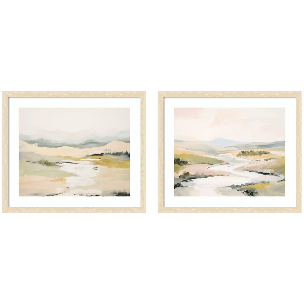 Tranquil Landscape No. 1 & No. 2 2 Piece Framed Wall Art Print Set by Amy Lighthall