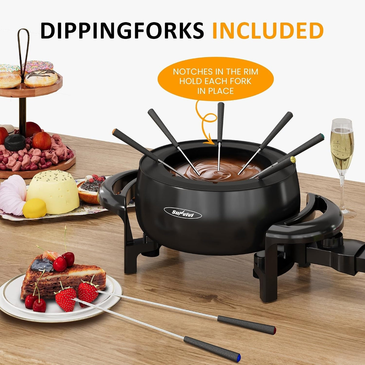 3 Quart Electric Fondue Pot Set HouseOfZazla