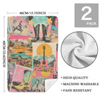 Baha Ranch Retro Pop Western set of 2 Kitchen Dish Towels Made in America