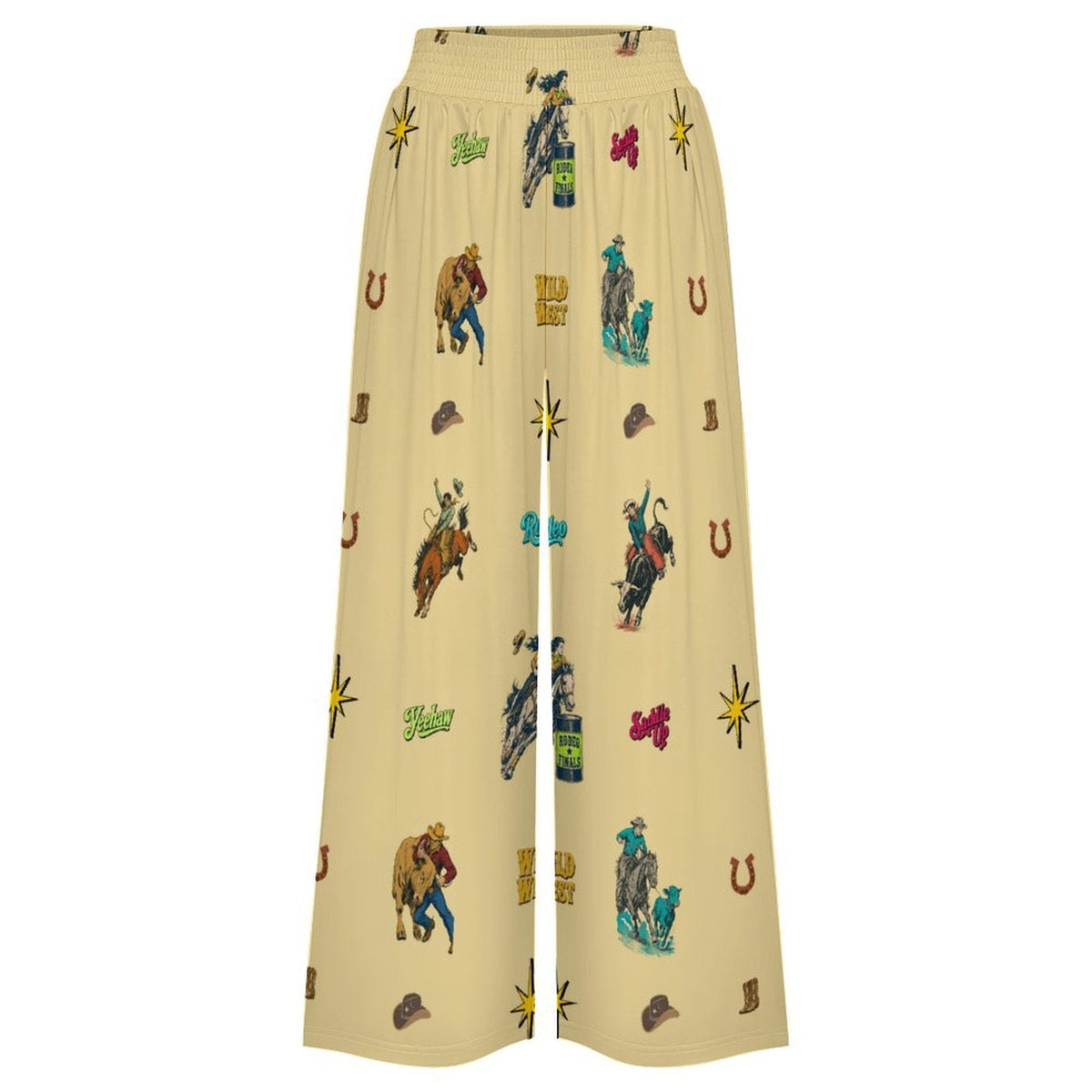 Baha Ranch The Last Roundup Rodeo High Waisted Wide Leg Pants
