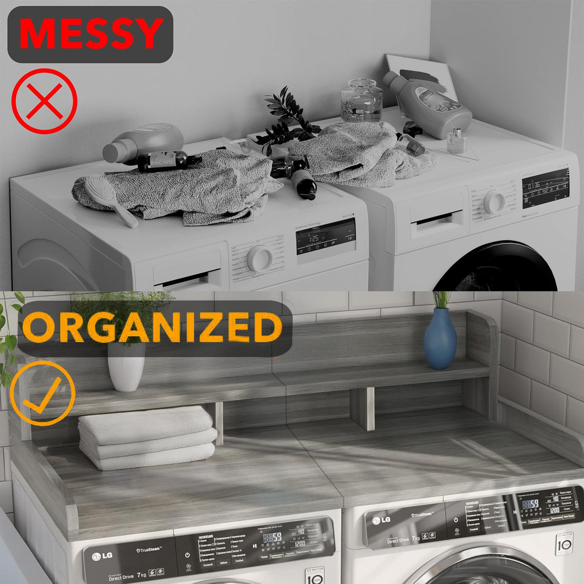 Washer Dryer Countertop with Non-slip Pads HouseOfZazla