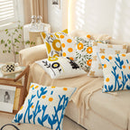 18"x18" Sunshine Blossom Whimsical Floral FULL set of Throw Pillow with insert