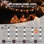 RGB Outdoor String Lights - 50FT Waterproof Patio Lights