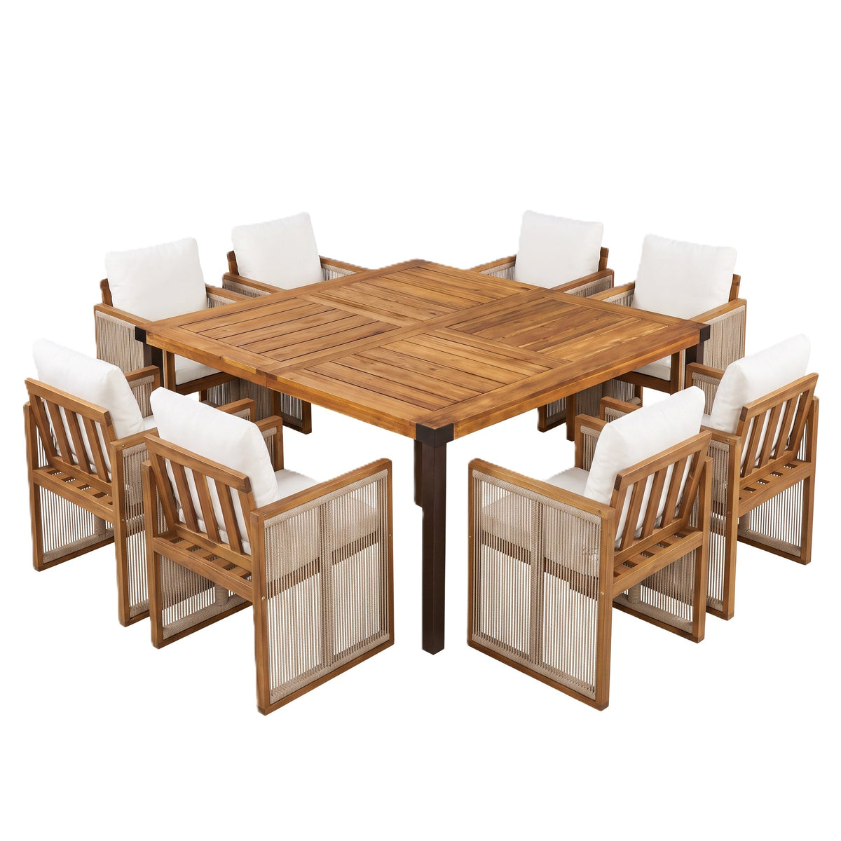 9-Piece Acacia Wood Outdoor Patio Dining Set HouseOfZazla