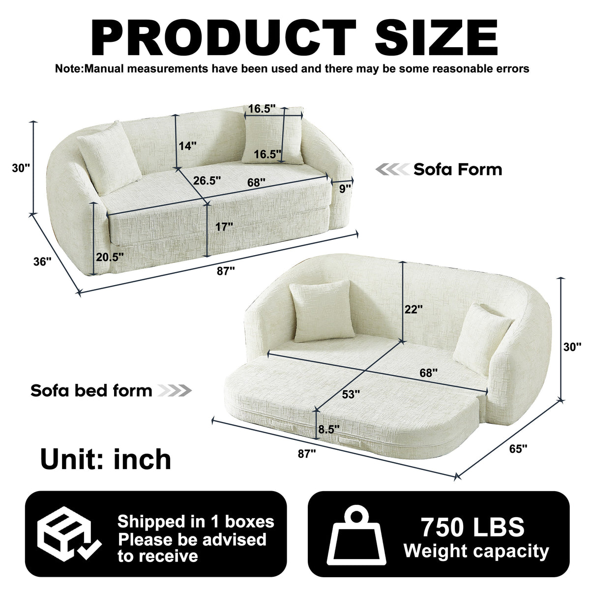 87-Inch Curved Convertible Sofa Recliner with 2-in-1 Design - Available in Beige, Grey, Green HouseOfZazla