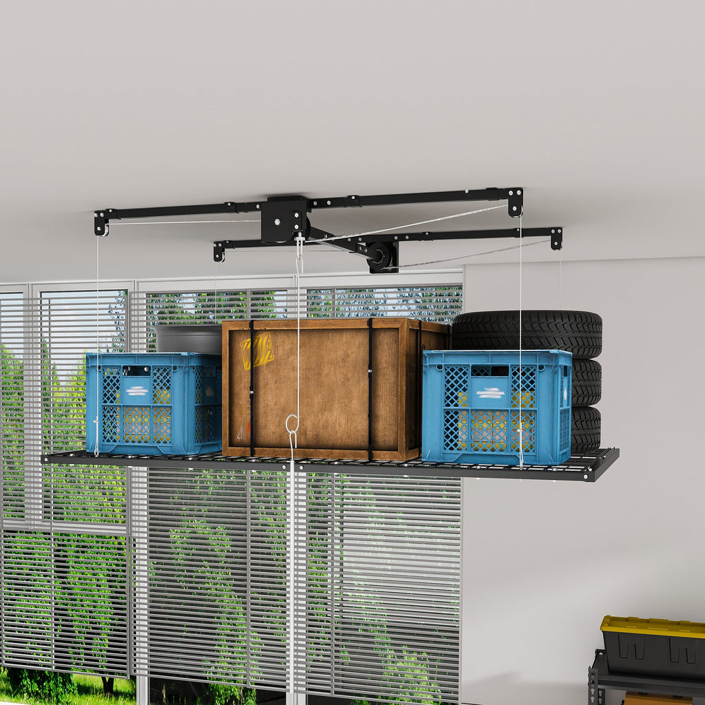 Overhead Garage Storage Rack 4x8 FT for High Ceilings