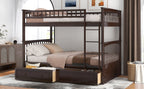 Full Over Full Bunk Bed with Drawers - Gray