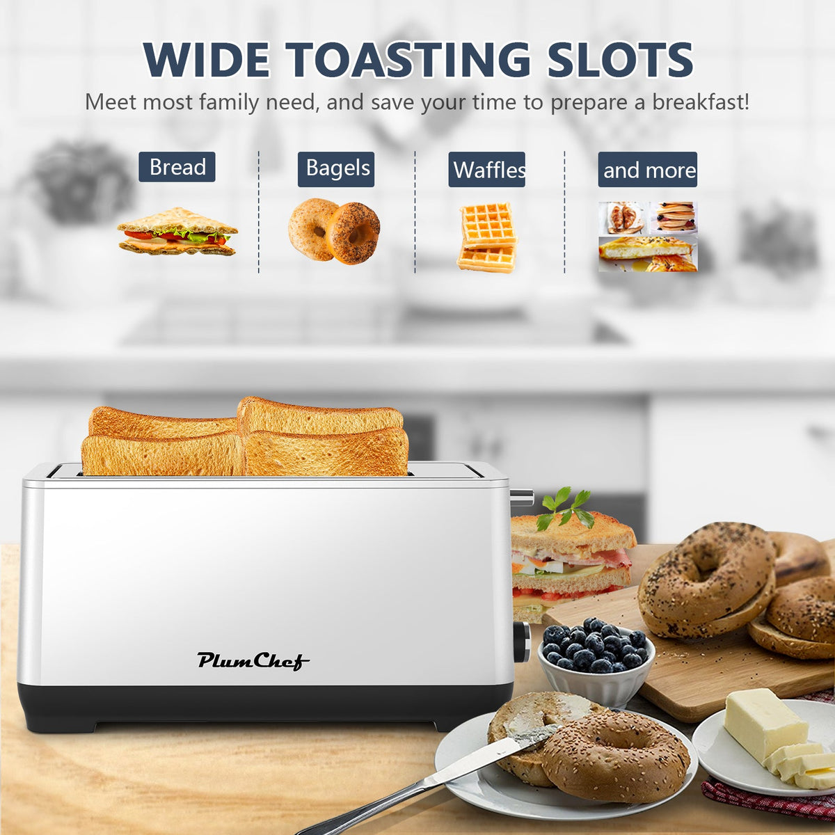 4-Slice Extra Wide Long Slot Toaster