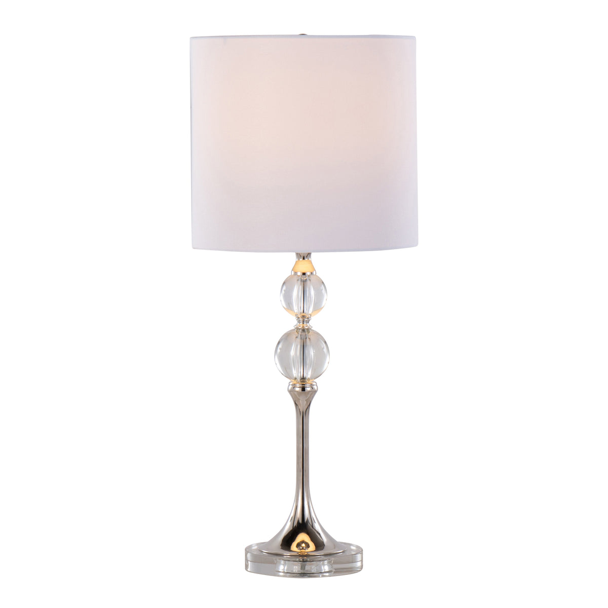 26" Contemporary Crystal Table Lamp with Polished Nickel Finish - Crystal HouseOfZazla