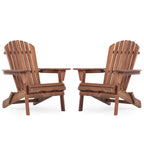 SoliWood Wooden Outdoor Folding Adirondack Chair Set of 2