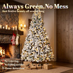 7.5 ft Pre-Lit Flocked Fraser Fir Artificial Christmas Tree