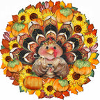 Turkey Holiday Door Wreath - Thanksgiving Halloween Decor by Jamie Mills-Price - 8185305-3H-MP G.DeBrekht