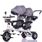 Lightweight Twin Baby Tricycle Stroller