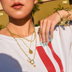 Elizabeth Coin Layered Necklace Gold Plated Delicate