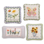 Embroidered Floral Mini Accent Pillow