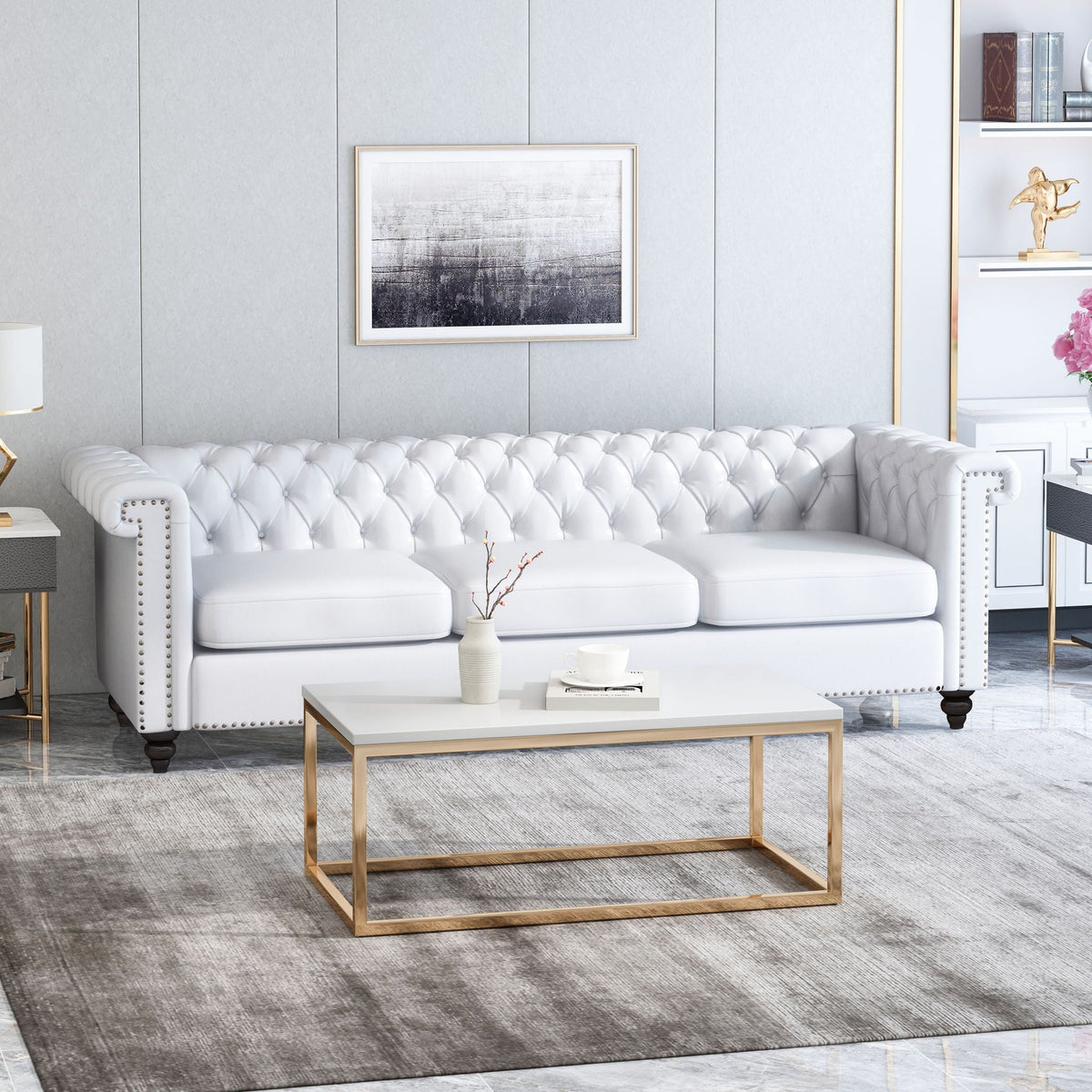 Chesterfield Style 3 Seater Sofa with Deep Button Tufting - Multiple Colors HouseOfZazla