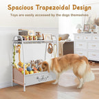 Dog Toy Storage Organizer with Shelf & 6 Hooks Wags & Whiskers Pet Supply