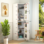 White Corner Kitchen Pantry Cabinet