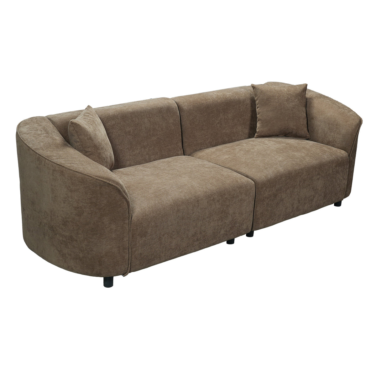 87" Curved Contemporary Sofa in Brown HouseOfZazla