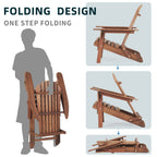 SoliWood Wooden Outdoor Folding Adirondack Chair Set of 2