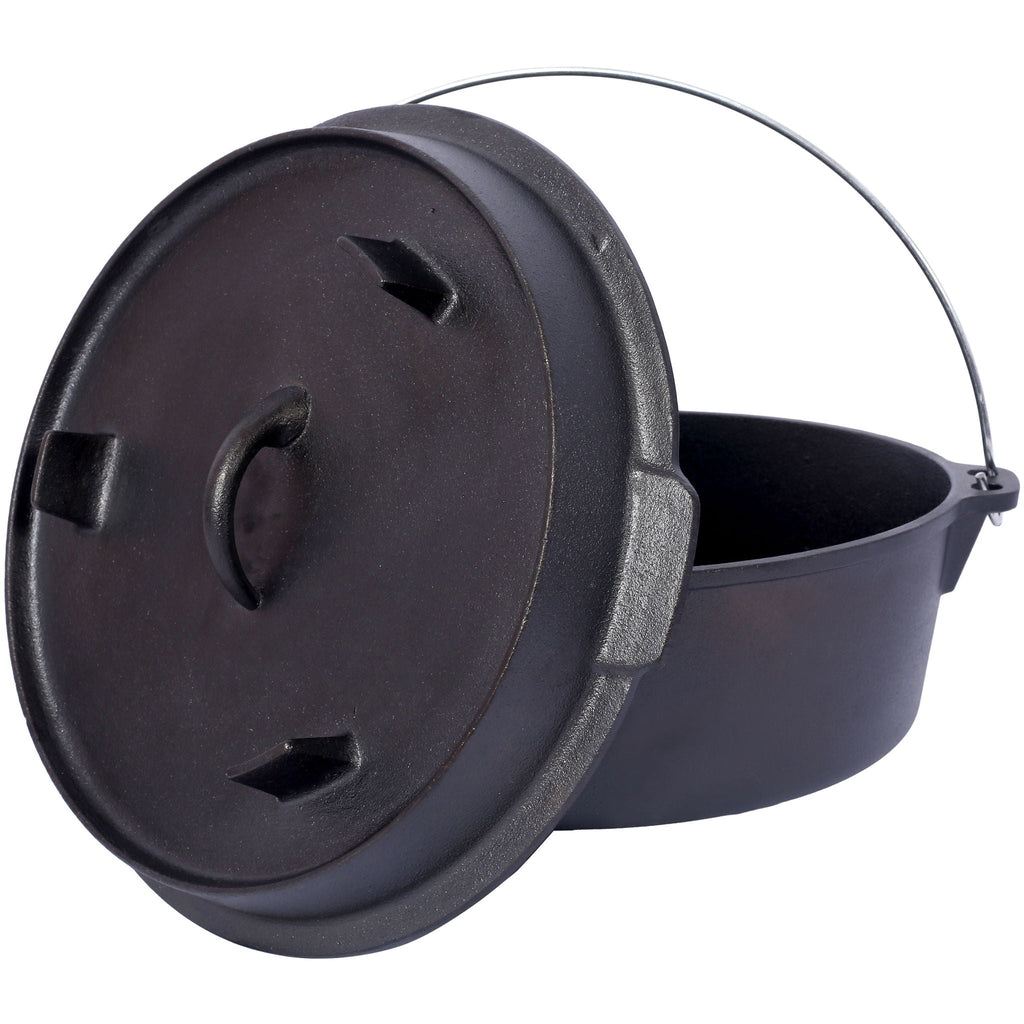Pre-Seasoned Cast Dutch Oven with Skillet Lid and Pot Rack