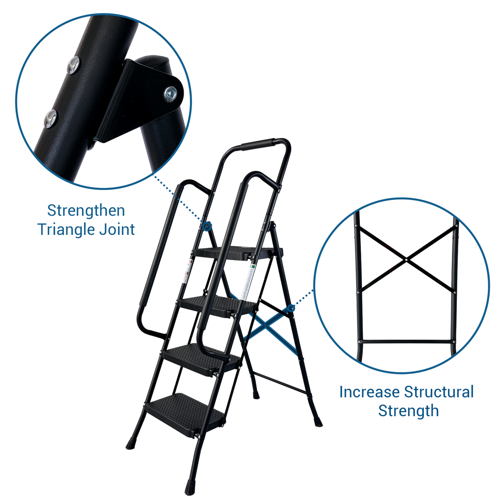 4 Step Ladder with Wide Anti-Slip Pedal