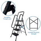 4 Step Ladder with Wide Anti-Slip Pedal