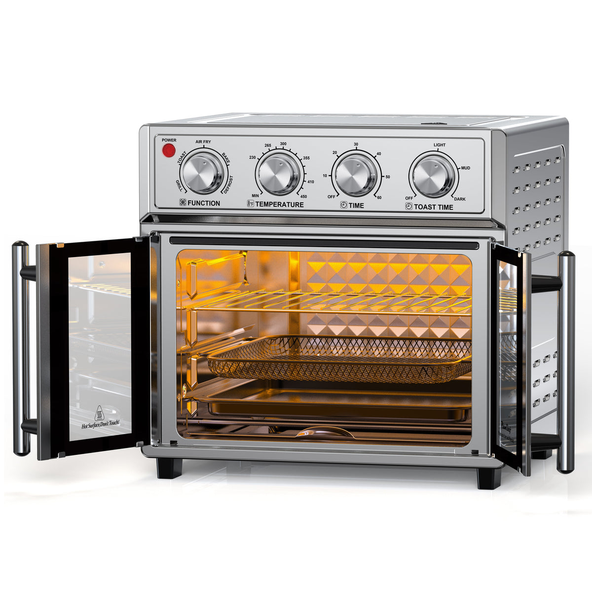 PlumChef 26QT Extra-Large French Double-Door Air Fryer Convection Toaster Oven