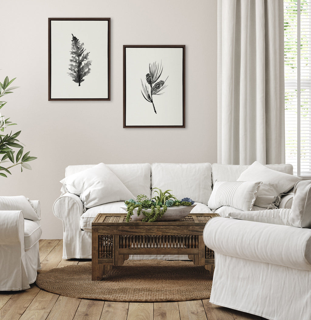 Sylvie Vintage Botanical 3 and 4 Framed Canvas Set by Teju Reval of SnazzyHues