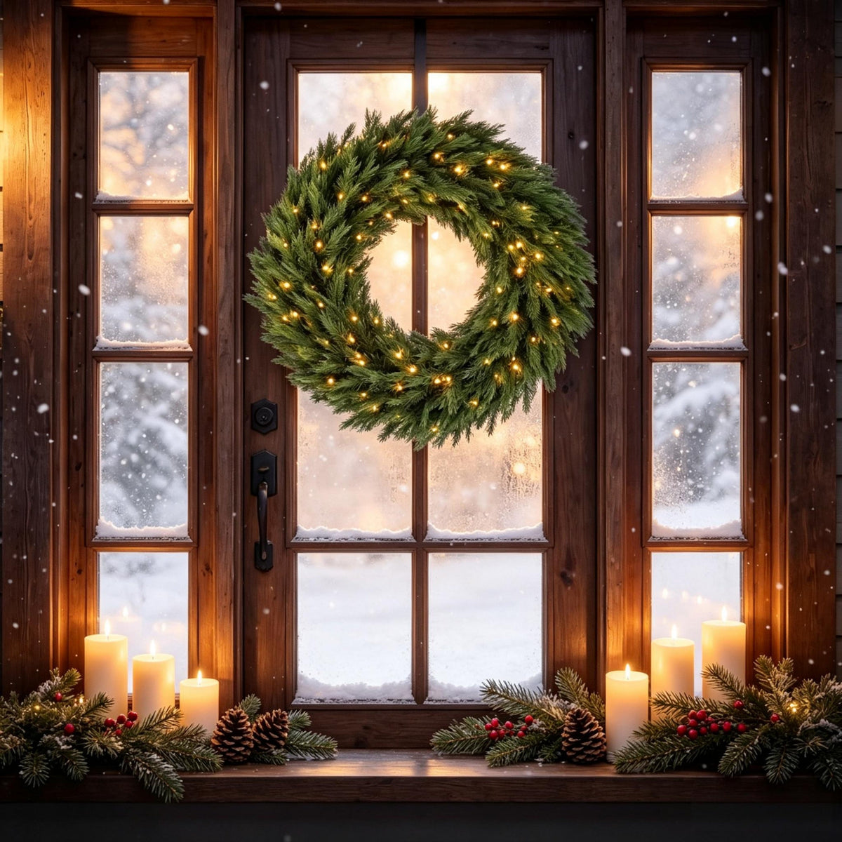 36 in Pre-Lit Norwegian Spruce Christmas Wreath HouseOfZazla