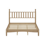 Queen Size Wood Platform Bed with Gourd Shaped Headboard