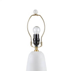 Textured Ceramic Table Lamp with Fluted Fabric Shade - White HouseOfZazla
