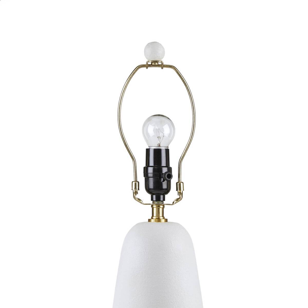 Textured Ceramic Table Lamp with Fluted Fabric Shade - White HouseOfZazla