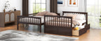 Full Over Full Bunk Bed with Drawers - Gray