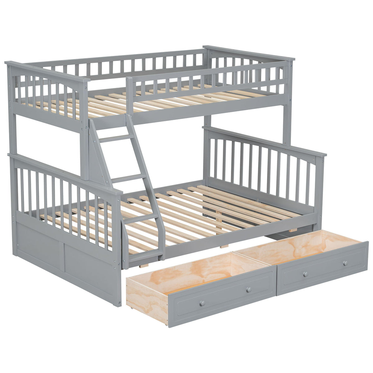 Convertible Storage Bunk Bed with Drawers - Twin Over Full HouseOfZazla