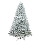 4FT Flocked Christmas Tree with Pine Cones and Snowy PVC Design