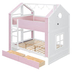 Full Size Bunk Bed with Storage Drawers & Shelves