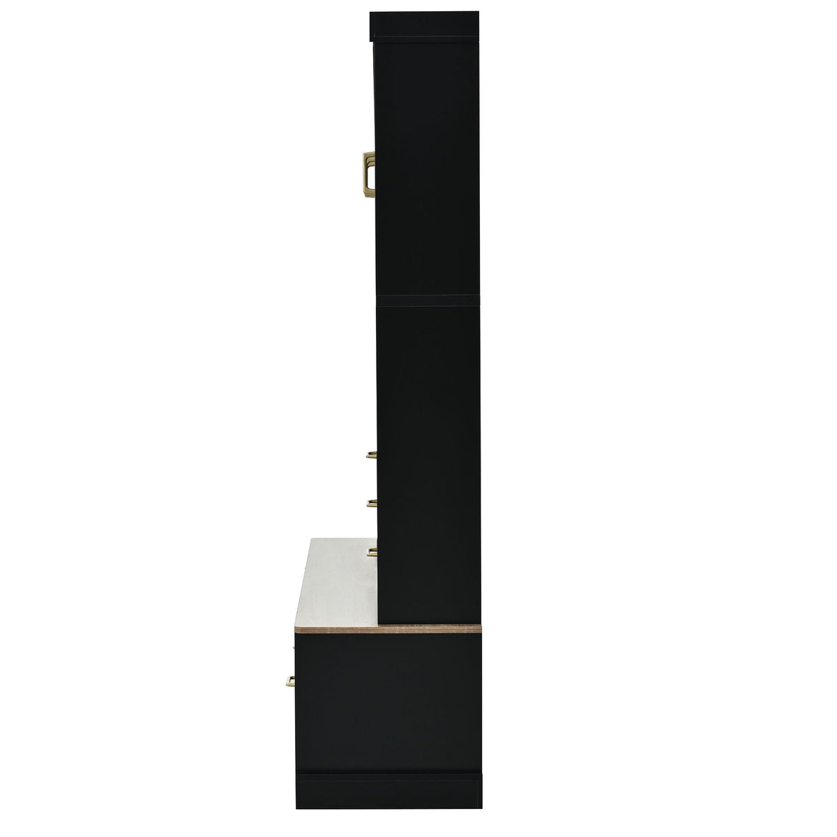 Entryway Hall Tree With Bench and Storage, 5 in 1 Coat Rack – Black or White HouseOfZazla
