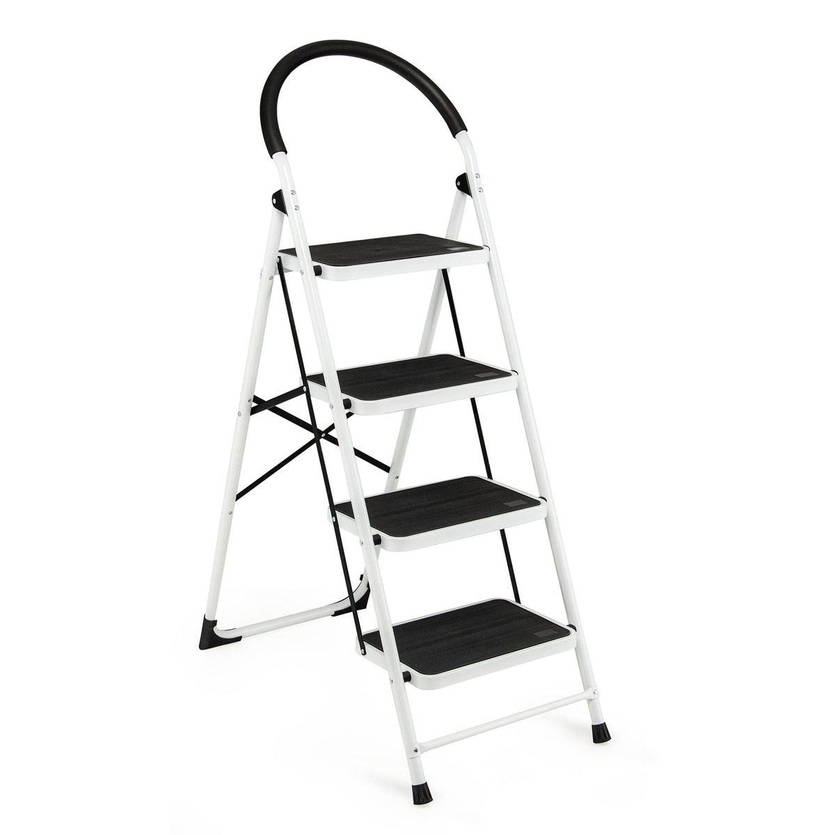 4-Step Folding Ladder with Anti-Slip Pedal Platform 330Lbs Capacity DirectDeals
