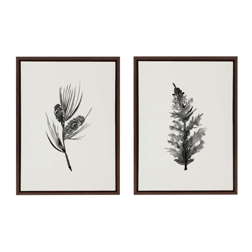 Sylvie Vintage Botanical 3 and 4 Framed Canvas Set by Teju Reval of SnazzyHues
