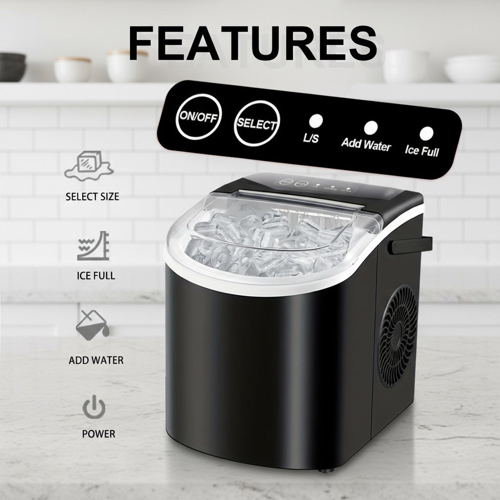 Portable Countertop Ice Maker Machine – Fast Ice Making, 2 Ice Sizes 2Dropme