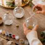 Set of 6 Clear Glass Ball Christmas Ornaments DIY Craft 3.25 Inches