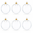 Set of 6 Clear Glass Ball Christmas Ornaments DIY Craft 3.25 Inches