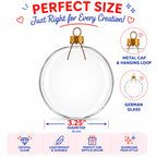 Set of 6 Clear Glass Ball Christmas Ornaments DIY Craft 3.25 Inches