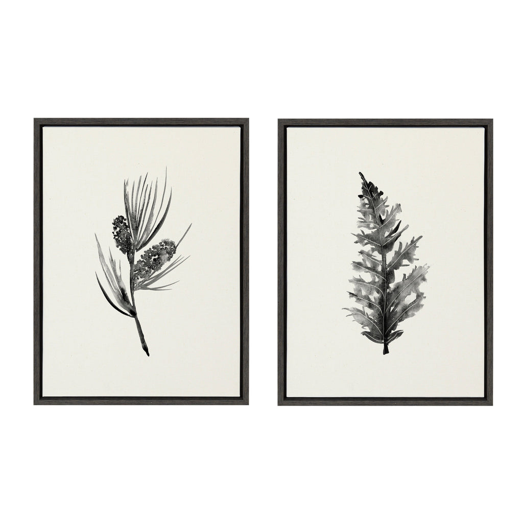 Sylvie Vintage Botanical 3 and 4 Framed Canvas Set by Teju Reval of SnazzyHues