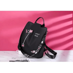 Cloth Backpack Female Embroidery Backpack Bag Nylon Anti-Theft Waterproof Women's Backpack Fashionable Anti-theft Women Backpacks Nice Print School Bag High Quality Large Capacity Backpack (