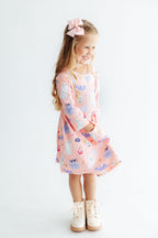 Spooky Sweetheart 3/4 Sleeve Pocket Twirl Dress