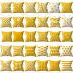 New Yellow Cushion Cases Modern Fashion Abstract Art Decorative Modern Pillow Covers Beautiful Pattern Square Pillow Case Sofa Car Couch Decorative Cover For Pillows 45x45CM
