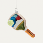 Pickleball Paddle Glass Ornament